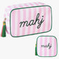 Eccentfit 2 Pack Mahjong Dice Pouch and Mahjong Tiles Bag with MAHJ Embroidery, Premium Club Member Gift & Tournament Prize Organizer- [Pink] Travel