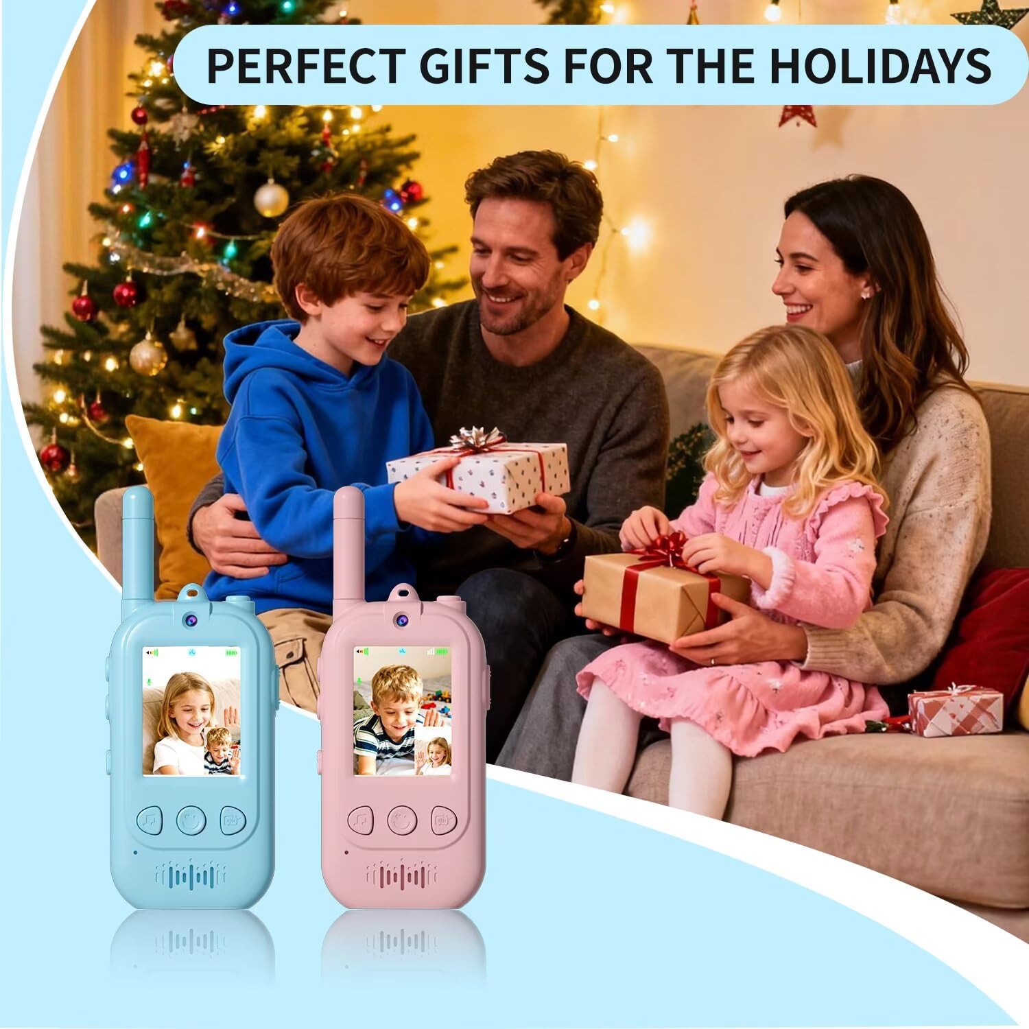 Video Walkie Talkies, Kids Interactive Toys with Screen, Video Walkie Talkies for Kids with Voice Changer, Fun Walkie Talkie Toys Gifts for Playtime