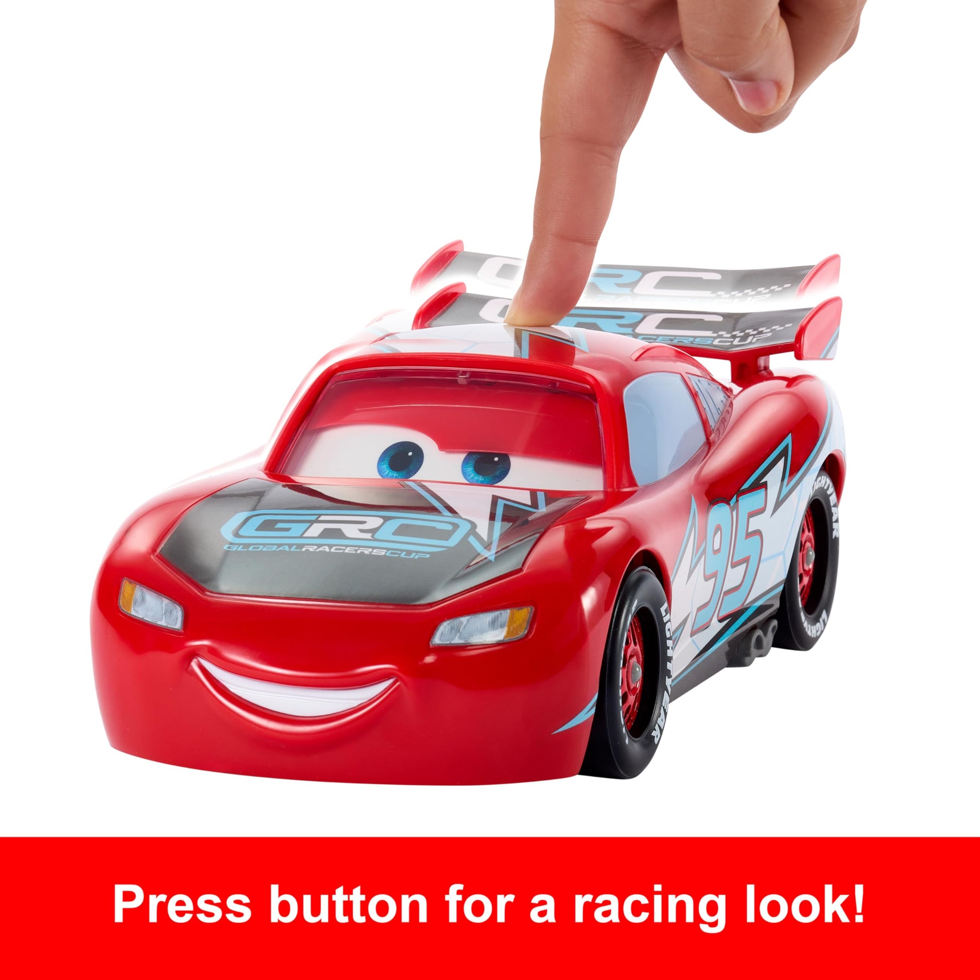 Mattel Disney and Pixar Cars Lightning McQueen Toy Vehicle & Accessories, Global Racers Cup Drift & Race Car with 2 Modes of Play
