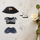 17cm Doll Clothes Set, 5 Pieces Casual Wear Outfit Set for 6.7inch Doll Dress Suit, Fashion Dress Up Hat Clothes Accessories for 1st/2nd/3rd Gen Dolls