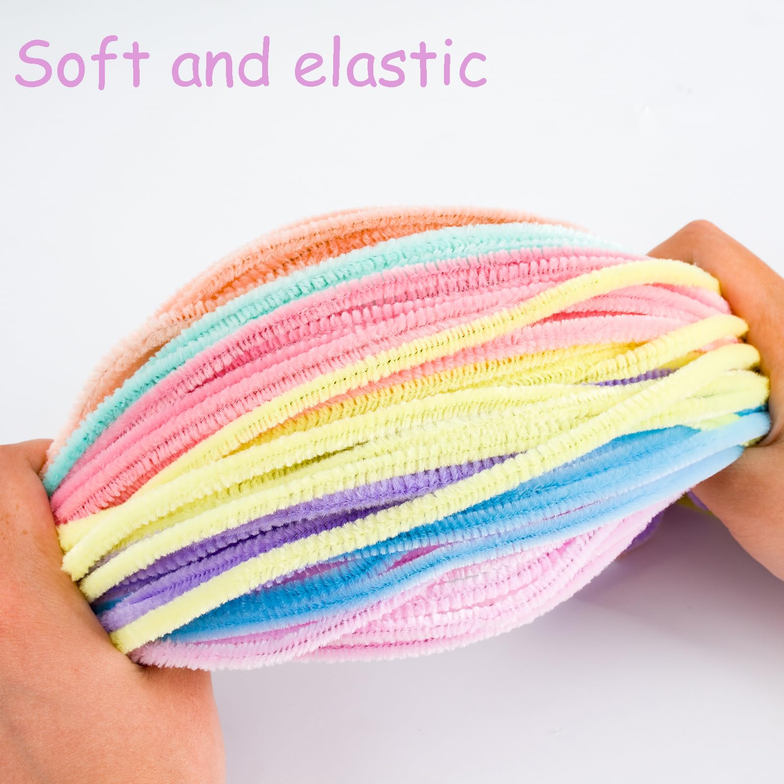 1400 Pcs Macaron Pipe Cleaners, Pastel Pipe Cleaners Craft, Pipe Cleaners Bulk 7 Colors 12 inch Chenille Stems Art Supplies for Projects Creative DIY