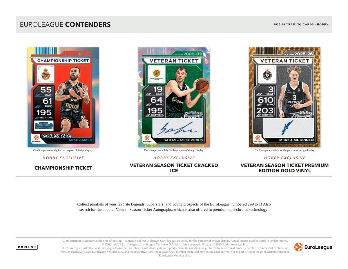 2025-26 Panini Contenders EuroLeague Basketball Hobby Box