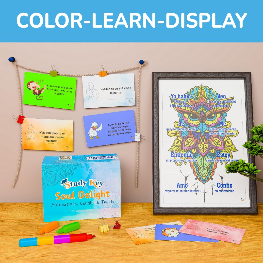Spanish Cultural Sayings Flash Cards & Idioms Gift Set - Learn Traditional Childhood Dichos, Tongue Twisters, and Affirmations for Adult Learners