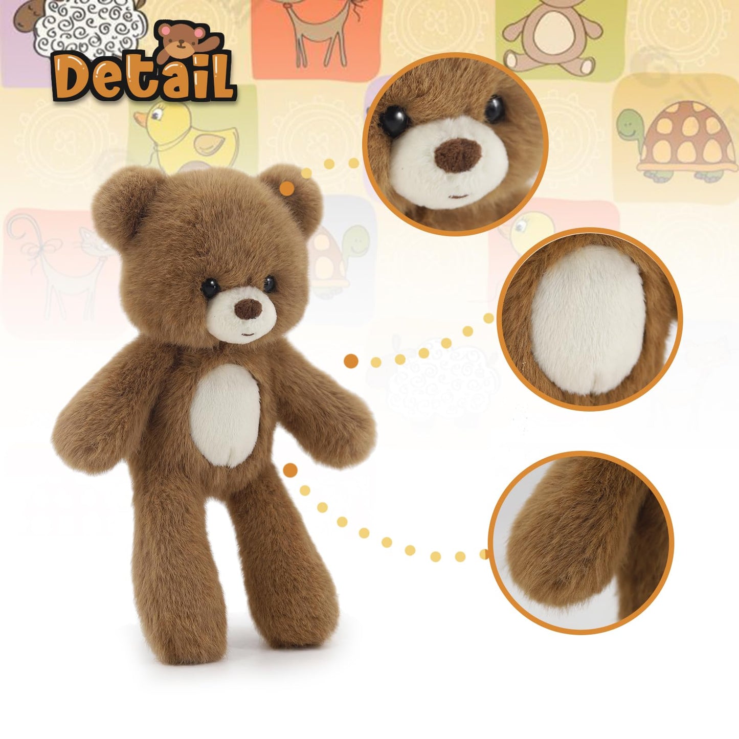MR ViviCare 9" Soft Plush Teddy Bear - Adorable Brown Stuffed Animal Toy with White Belly - Perfect for Gifts, Bedtime, Nursery & Travel Cuddles