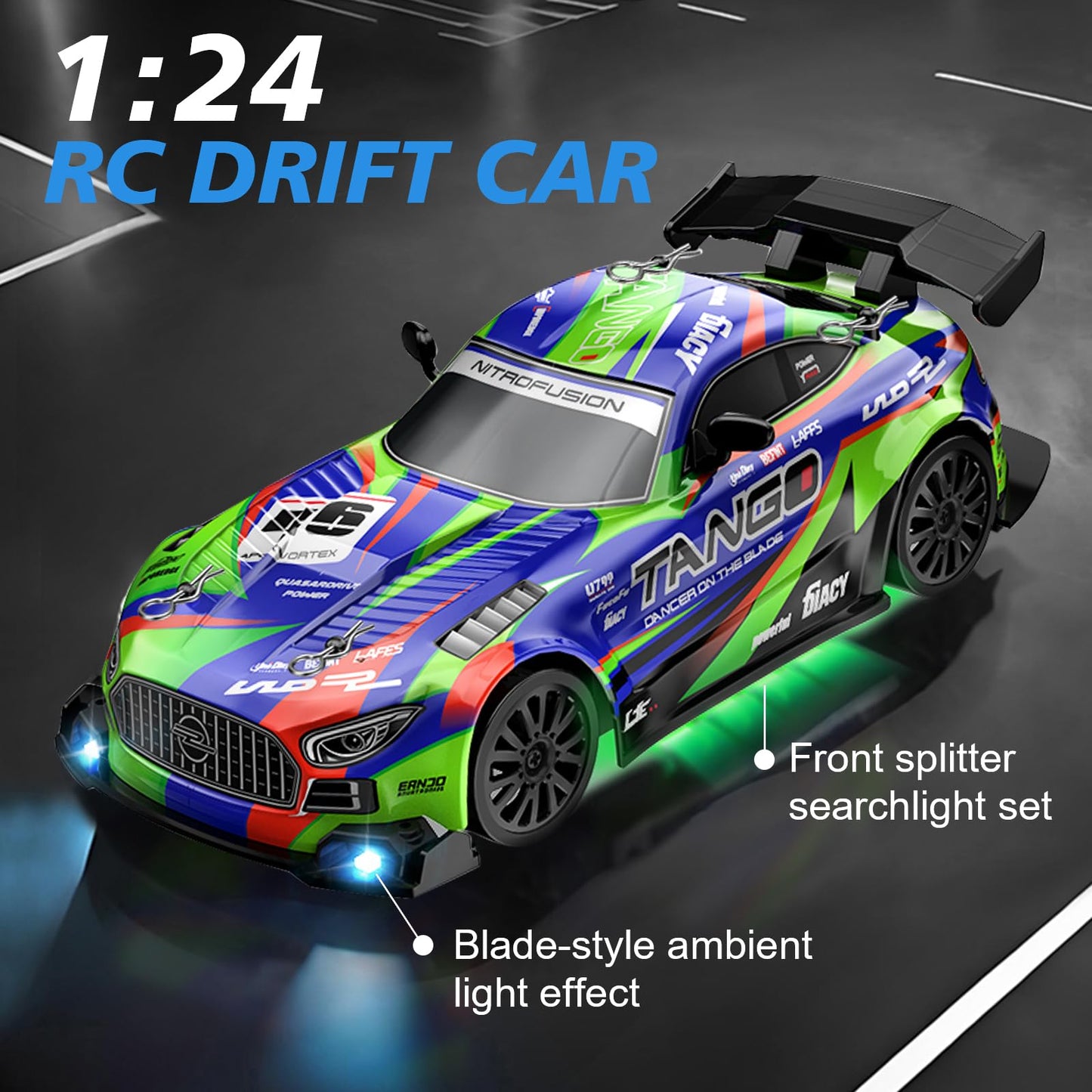 EOQIFJM RC Car for Kids, 1:24 4WD High Speed Remote Control Drift Car