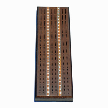 WE Games Classic Dark Oak Cribbage Board Set 3 Track Solid Wood Sprint Board with Metal Pegs, Family Games, Living Room Decor, Travel, Outdoor