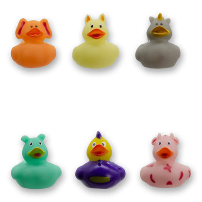 Windy City Novelties - 50 Pack - 2” Mini Farm Animal Rubber Duckies in Assorted Designs