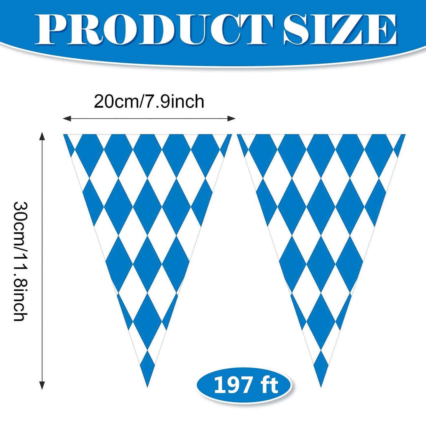 Alpurple 197 Feet Oktoberfest Bavarian Flag - 6 Packs Pennant Banner for German Themed Party Decorations