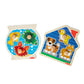 Melissa & Doug Wooden Jumbo Peg Puzzle 2-Pack - Fish Bowl, House Pets, 3-Piece for Toddlers Boys and Girls, Ages 1+ Years