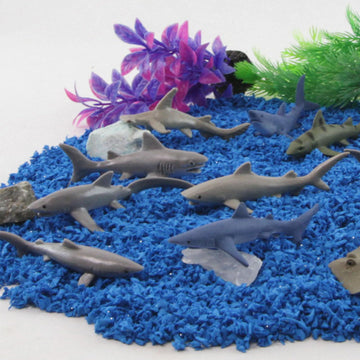 Safari Ltd. Sharks TOOB - 11 Hand-Painted Mini Figurines Including Great White, Whale Shark, Tiger Shark, Hammerhead, Mako, and More - Educational Toy