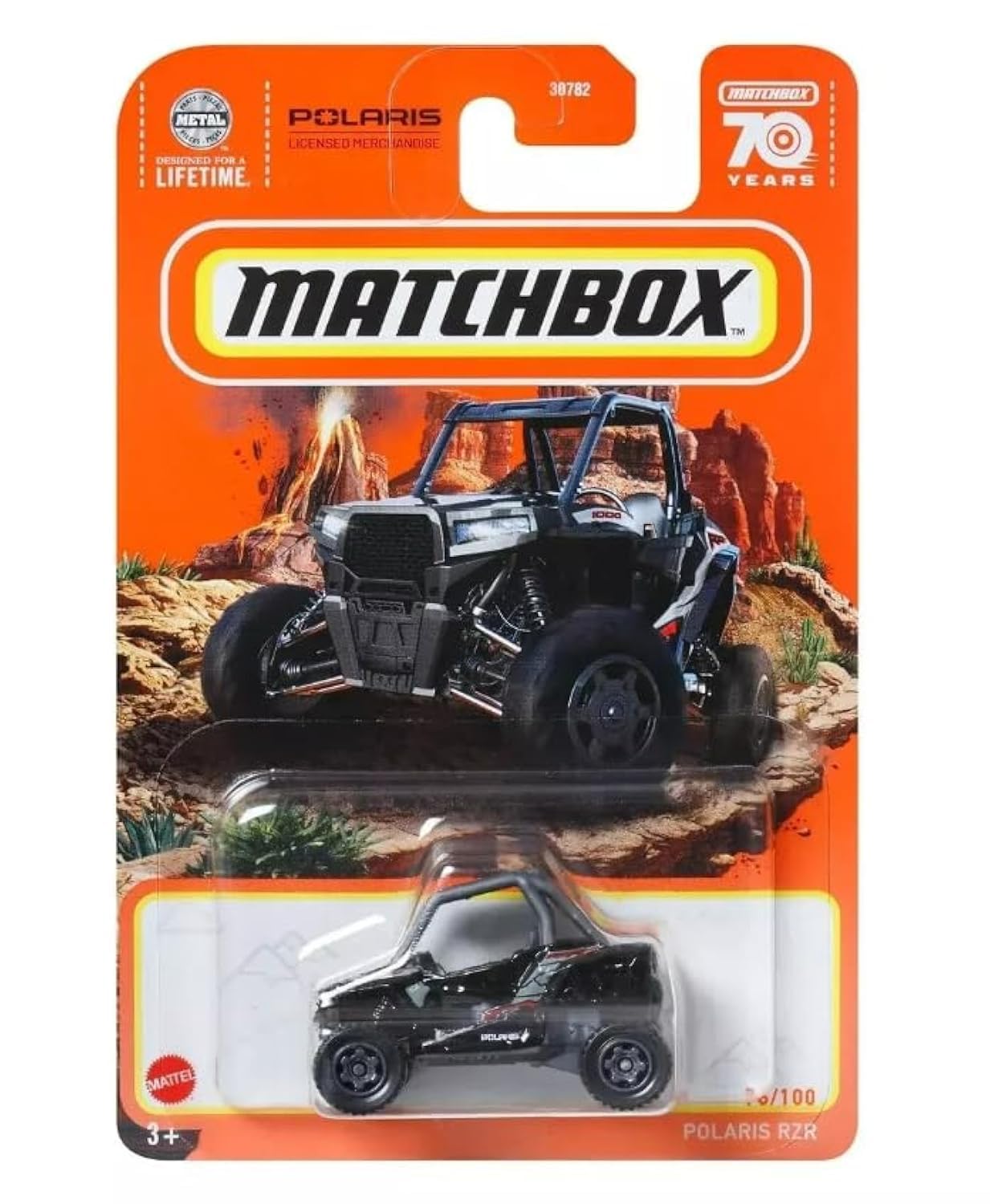 Matchbox Polaris RZR 1:64 Die-Cast Vehicle, Black/Red