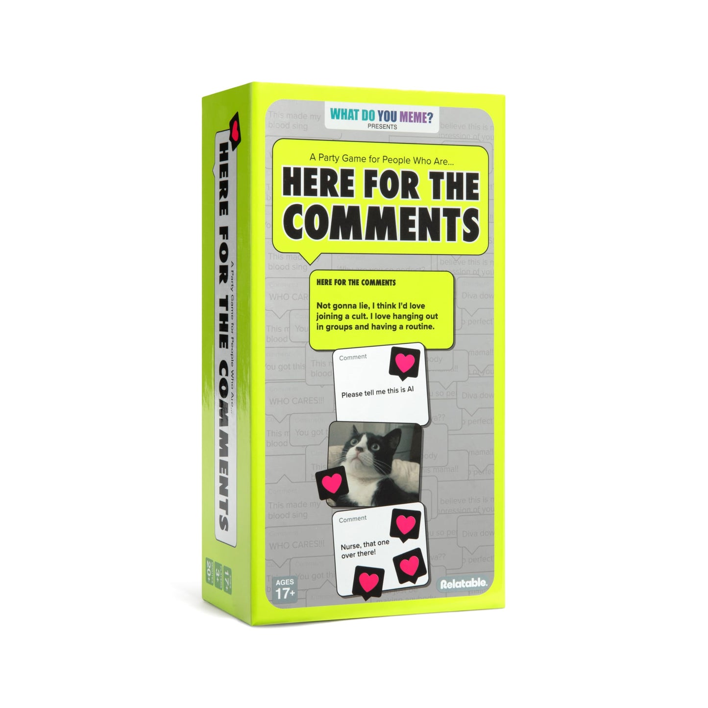 Here for The Comments by Relatable - an Adult Party Game Built on Internet Culture, Funny Party Games for Game Night and Fun Gifts - Includes 100