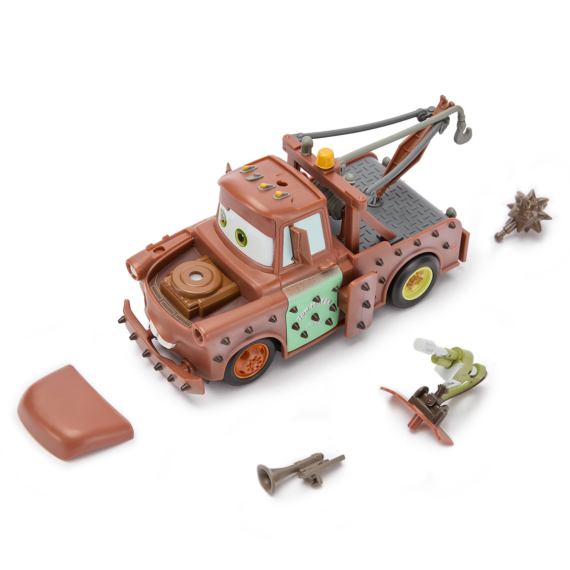 Disney Store Official Tow Mater Remote Control Car - Tow Mater Toy RC Car with Crash & Rebuild Features - 2.4GHz Radio Control - Futuristic