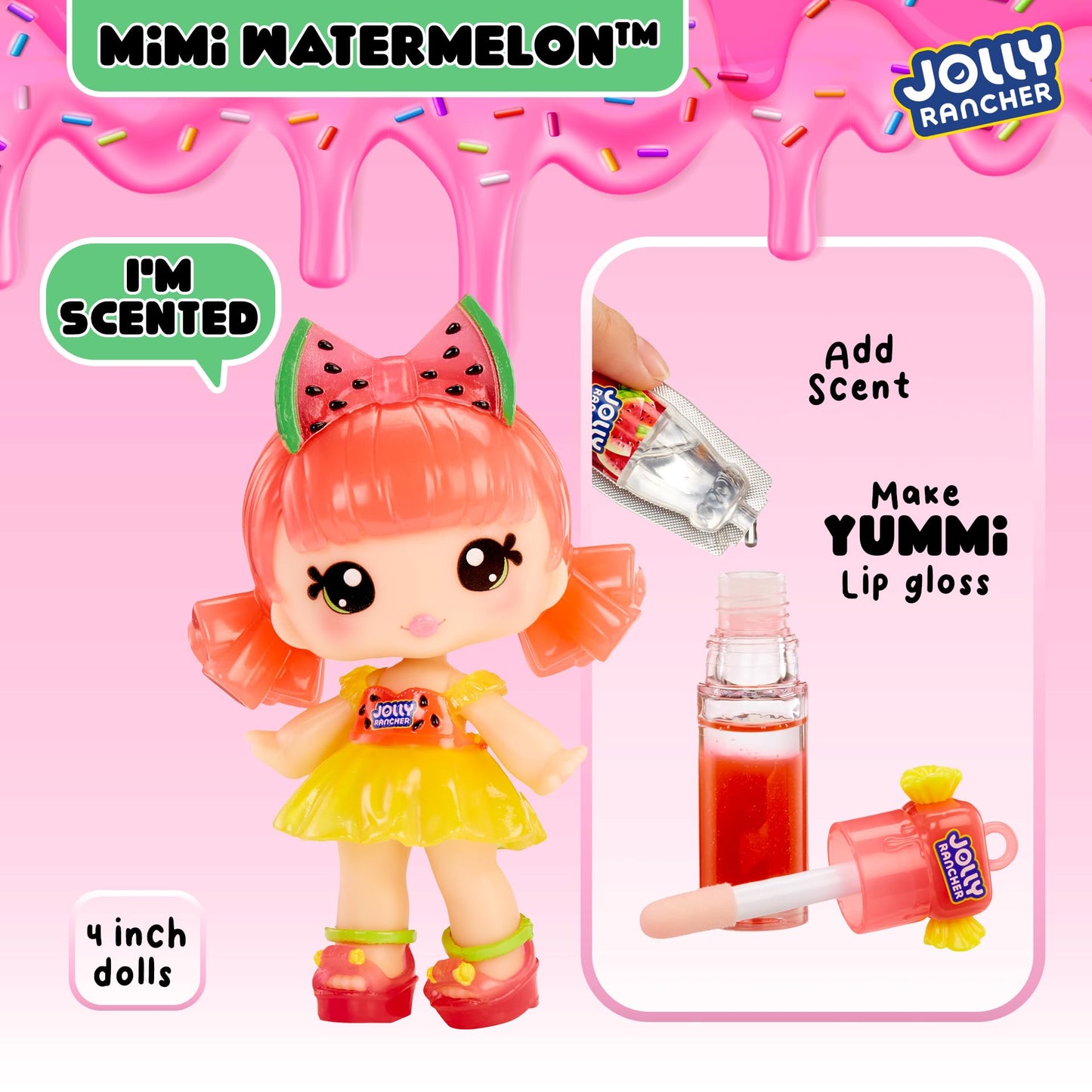 Yummiland Lip Gloss Doll- Licensed Sweets- Jolly Ranchers