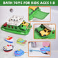 Ferry Boat Bath Toy with Mini Cars, Floating Water Play Set with Boat Squirters for Toddlers 1-3 & Kids Ages 4-8