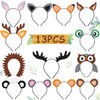 13PCS Woodland Animal Headbands Forest Friend Wild One Camping Theme Felt Ears Headbands For Woodland Creature Theme Baby Shower Birthday Party Favors