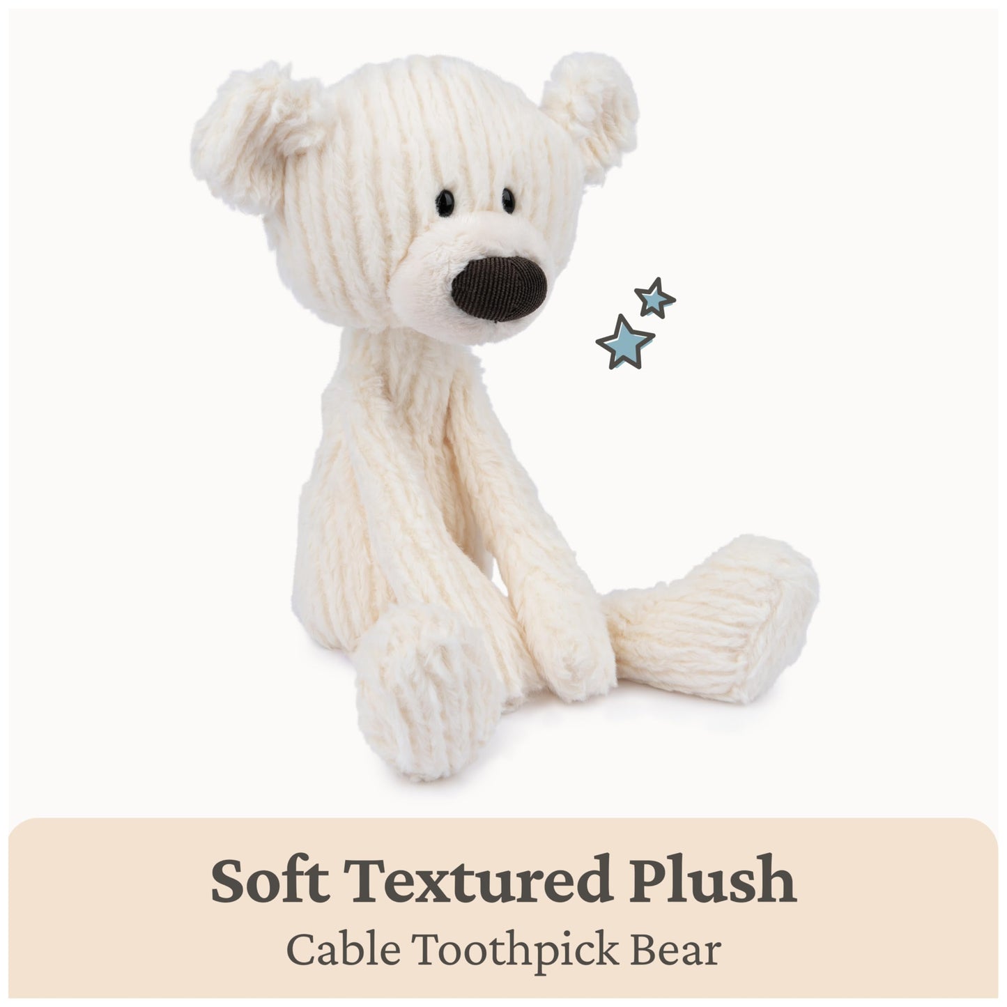 GUND Toothpick Cable 15-Inch Teddy Bear Plush Toy, Ages 1+