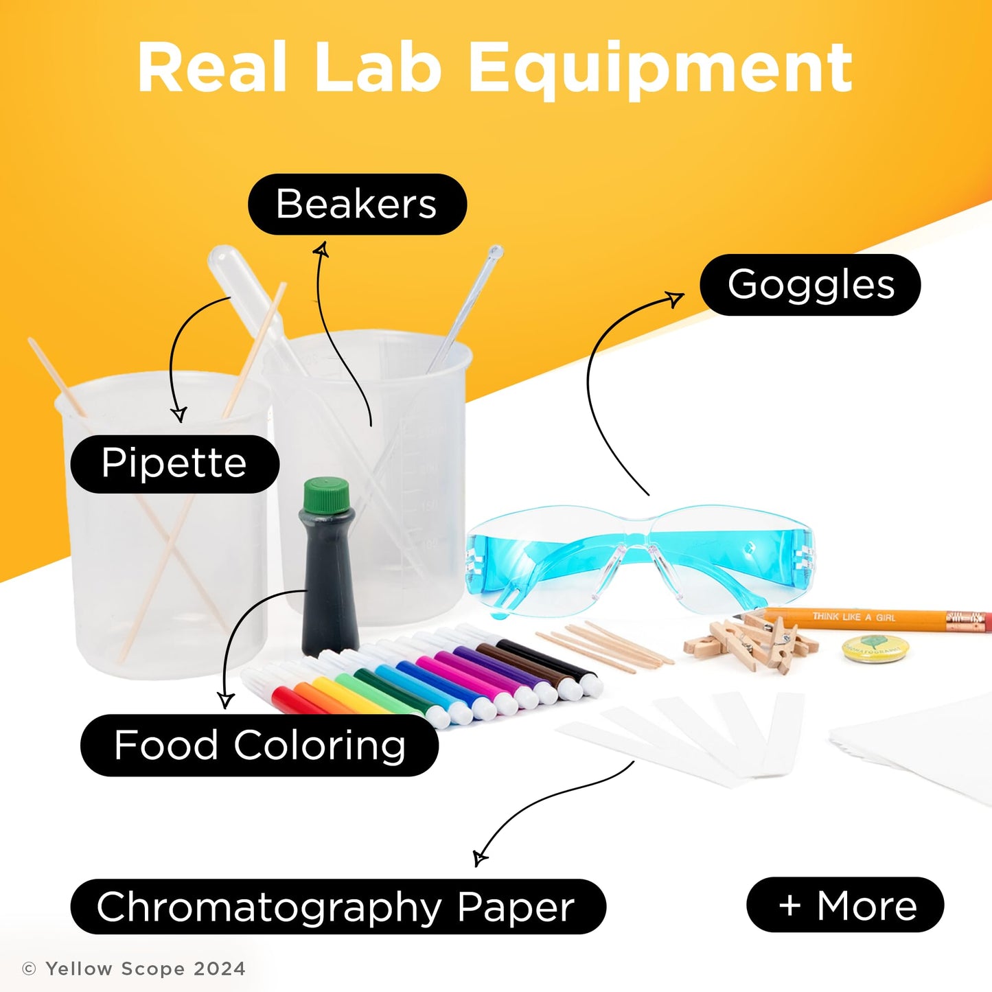 YELLOW SCOPE Paper Chromatopgraphy Science Kit for Kids, Toddler Activities, Preschool Learning Activities, STEM Kits for Girls and Boys, Educational