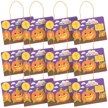 7 1/2" x 5 1/2" Foam Christian Pumpkin Craft Kit - Fun Religious Craft - Makes 12