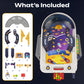 OLEOCA Tabletop Pinball Machine - Space Board Game with Obstacles, Pull-Rod Launcher, Two-Hand Controls, Ball Storage Tray, 1-2 Player Arcade Games
