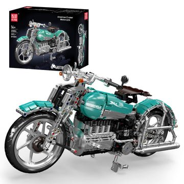 Mould King 23004 American Cruiser Motorcycle Building Set, MOC Classic Motorbike Model Kit for Display, Collectible Gift for Adult Teen(1971 Pcs)