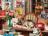 White Mountain 500 Piece Jigsaw Puzzle Cat & Dog Book Gift, Cozy Bookshop