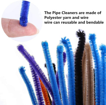 Kasuyi 100 Pcs 10 Colors Pipe Cleaners, Pipe Cleaners Craft, Chenille Stems for Kids,Craft, Decorations, Creative,Fun, School Projects, Festival