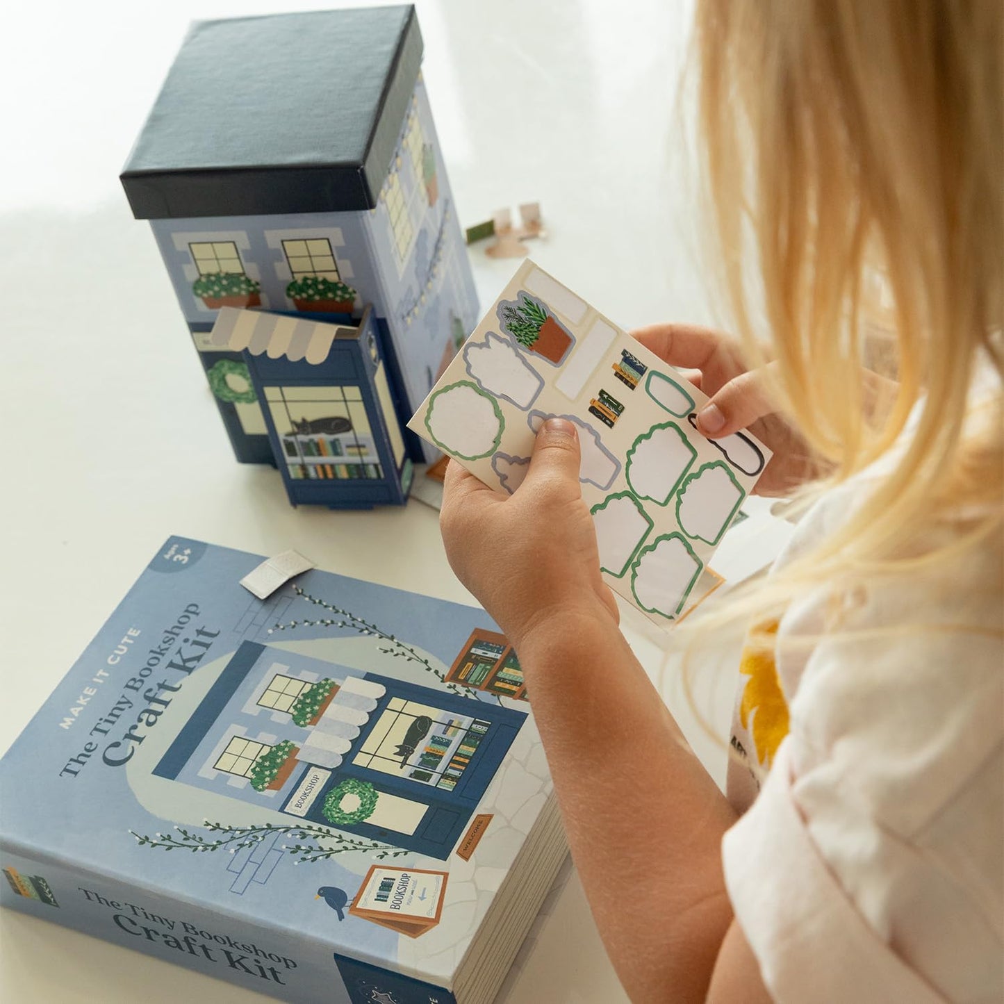Make It Cute Tiny Bookshop Craft Kit for Kids - Miniature Bookshop Building Kit for Creative Kids