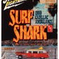 Johnny Lightning 1959 Cadillac Ambulance Red with White Top Malibu Beach Rescue (Weathered) with Surfboards on Roof Surf Shark Street Freaks Series