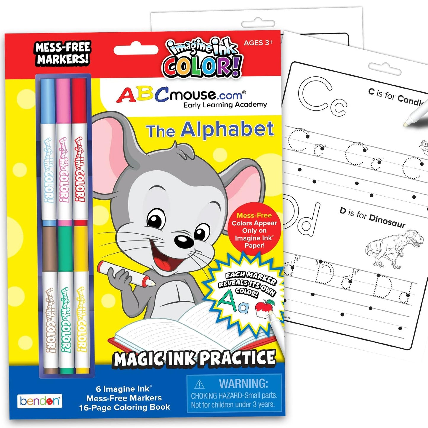 Bendon ABCMouse Alphabet Workbook for Toddlers, Kids - ABC Mouse Letters Mess Free Learning Activity Book Pre K Ages 3 4 5 6 3-5 4-6 | ABC Mouse