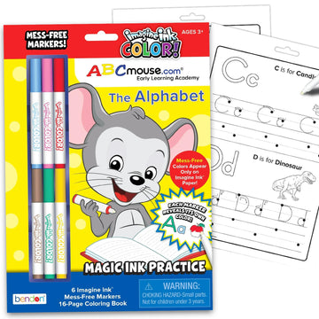 Bendon ABCMouse Alphabet Workbook for Toddlers, Kids - ABC Mouse Letters Mess Free Learning Activity Book Pre K Ages 3 4 5 6 3-5 4-6 | ABC Mouse