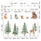Large Mountain Tree Wall Stickers,Woodland Animal Wall Decals Include Fox,Peel,Bear for Kids Room Baby Nursery Bedroom Wall Decor