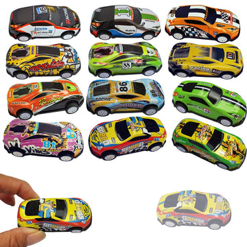 12 Pull Back Racing Cars Die cast Race Car Vehicles Playset,2.7 Inch Metal Friction Powered Car Toys for Toddlers