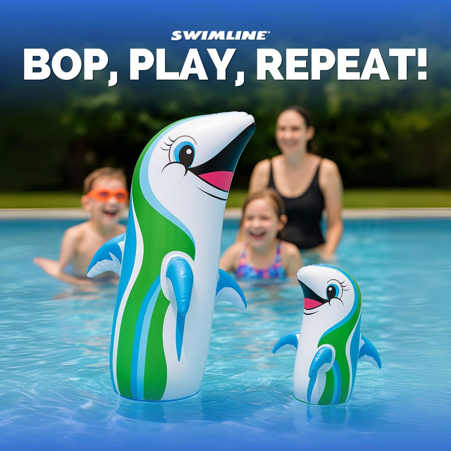 SWIMLINE | Inflatable Dancing Dolphin Bop Bag Punching Toy | 18"
