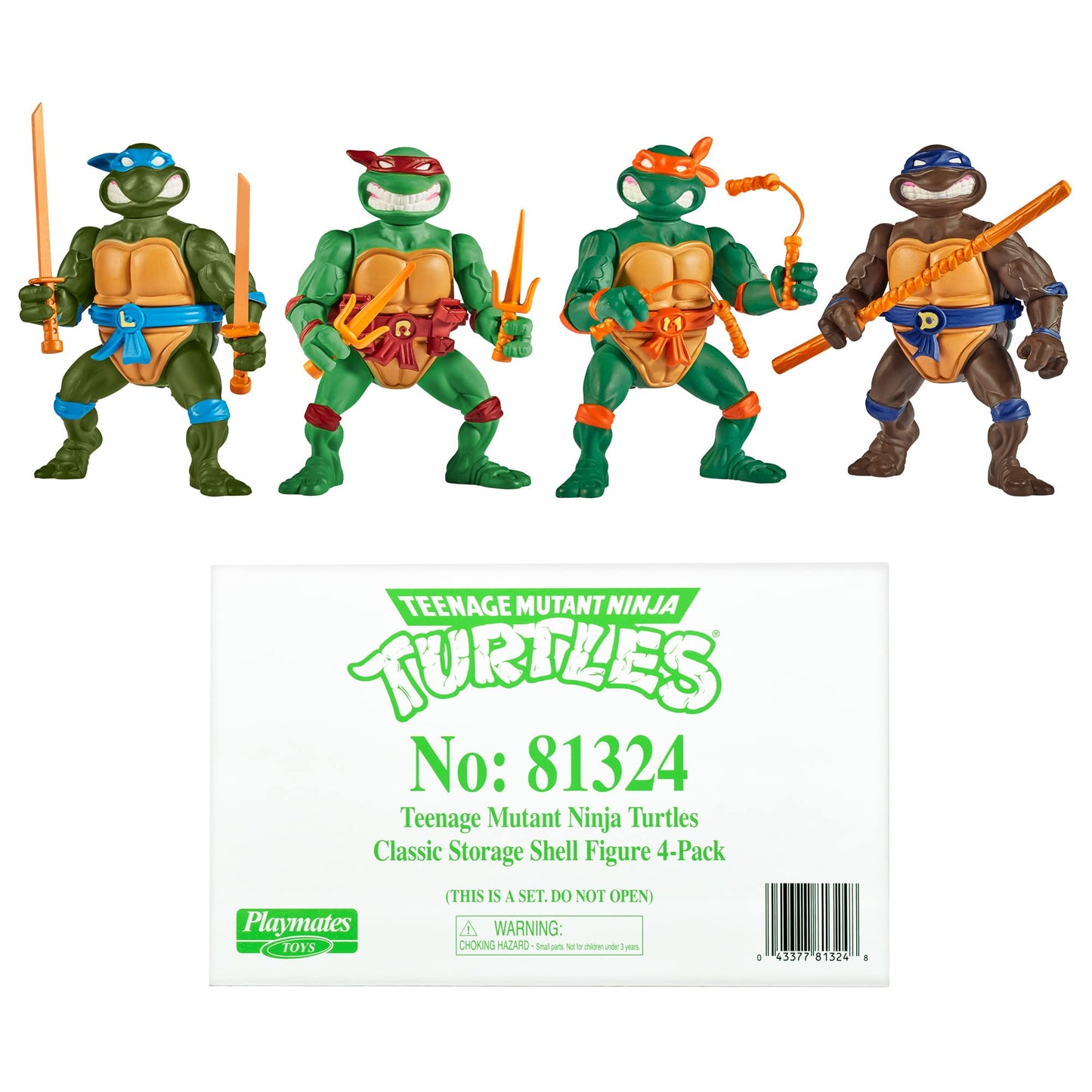Teenage Mutant Ninja Turtles: Classic 4" Turtles 4-Pack Figure Bundle by Playmates Toys