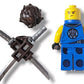 LEGO Minifigure - Legacy Jay Blue Ninja Figurine with Dual Pattern Head Neckerchief and Plastic Katanas from 71735 Ages 8+