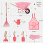 Best Choice Products Kids Wheelbarrow and Gardening Tool Set 8 Piece with Metal Tools, Watering Can, Apron and Gloves, Child Garden Play Set