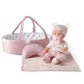 eDollable 12 Inches Baby Doll Toys Set with Accessories, Includes Doll Carrier Bassinet Bed, Pacifier and Blanket, First Baby Doll for Toddler Girls