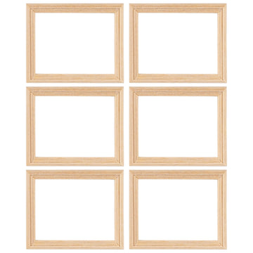 AUEAR, 6 Pack Furniture Miniature Wooden Photo Picture Frames DIY for Props House Decor