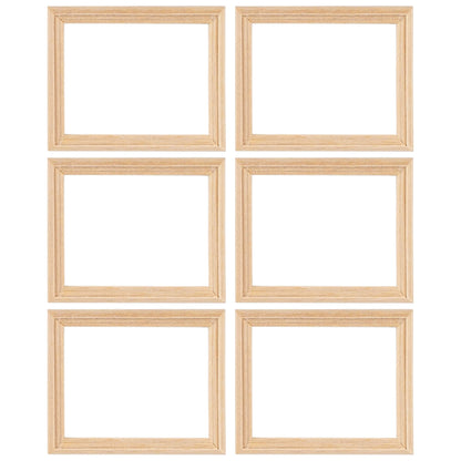AUEAR, 6 Pack Furniture Miniature Wooden Photo Picture Frames DIY for Props House Decor