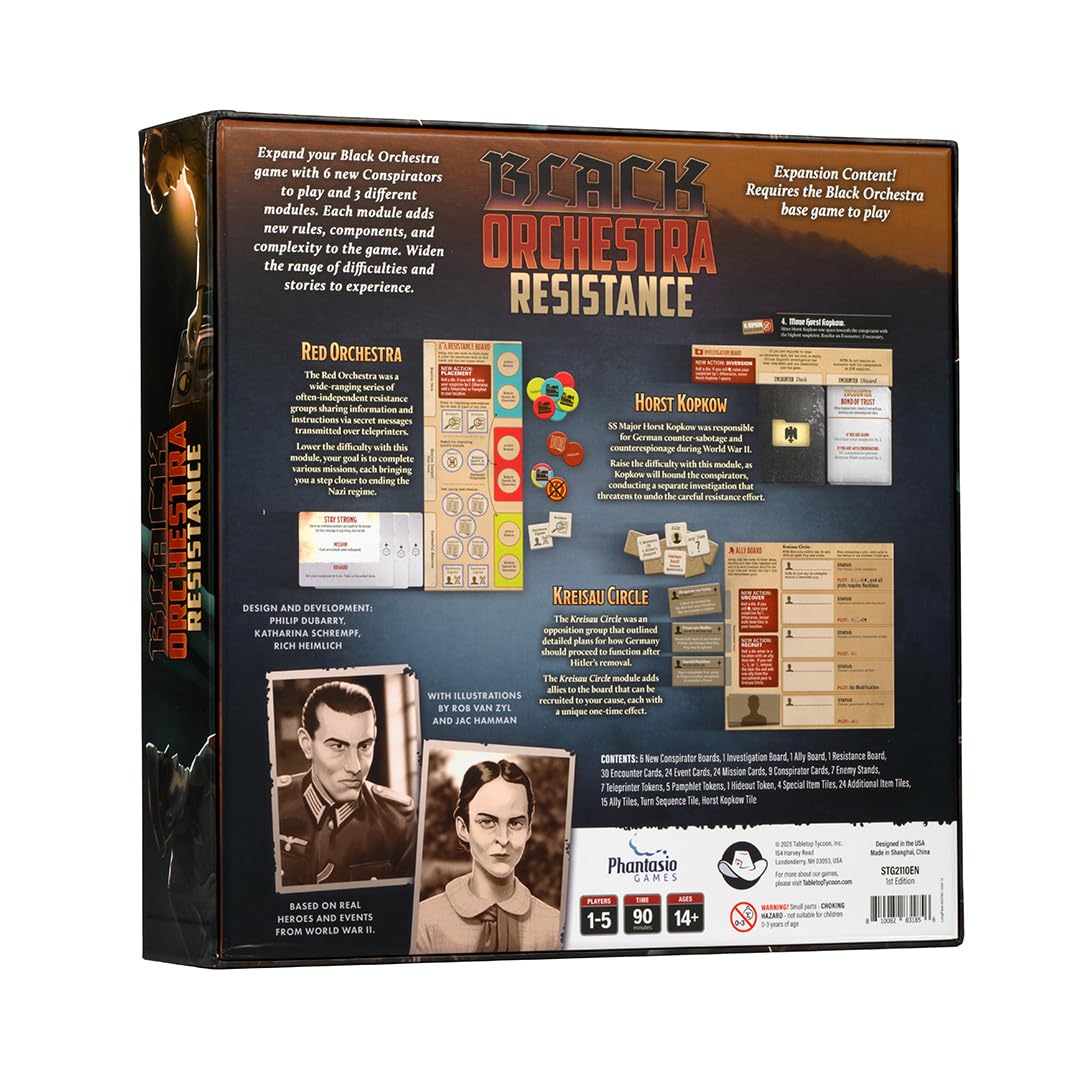 Victory Point Games Black Orchestra: Resistance Expansion - 3-Module Expansion for WWII Strategy Game, 6 New Conspirators, Adds Red Orchestra