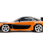 Jada Toys Fast & Furious Han’s Mazda RX-7 Drift RC Car, 1: 10 Scale 2.4Ghz Remote Control Orange & Black, Ready to Run, USB Charging (Standard)