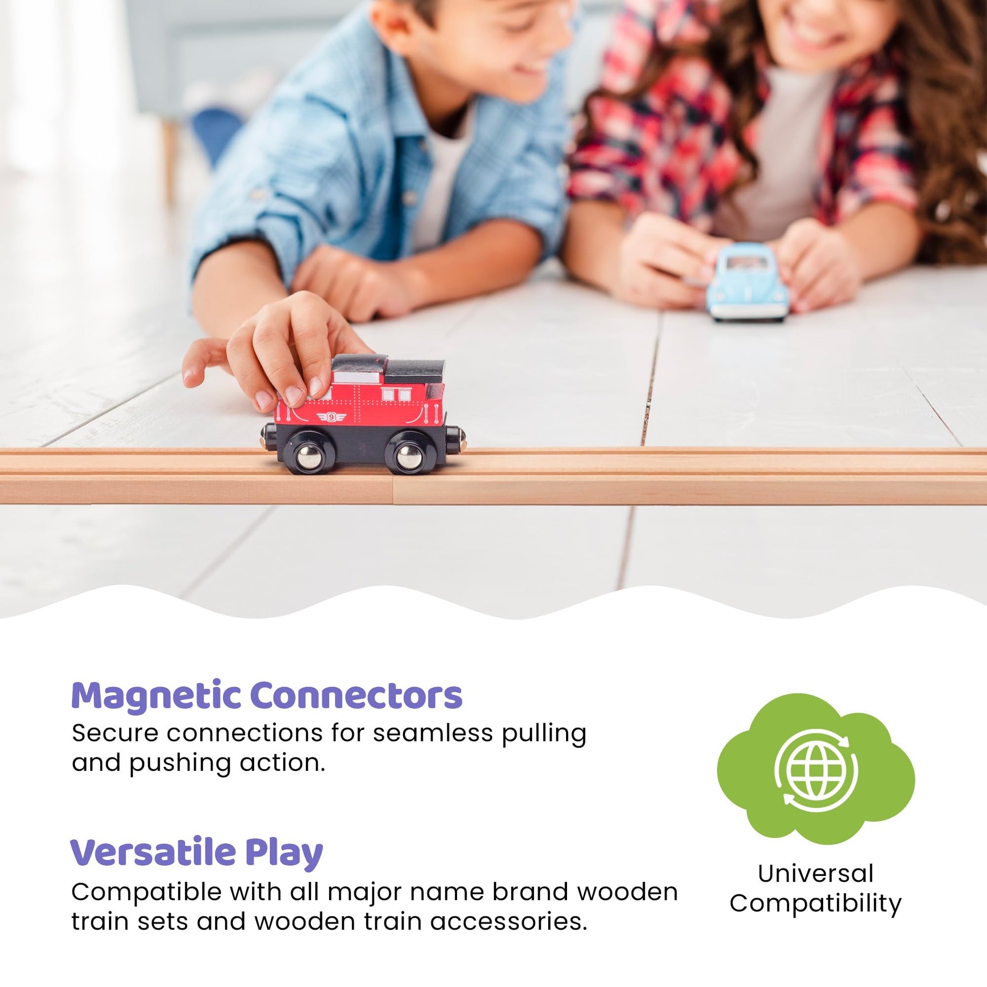 maxim enterprise, inc. Wooden Train Caboose # 9 - Compatible with other Major Name Brand Wooden Train Sets and Wooden Train Tracks