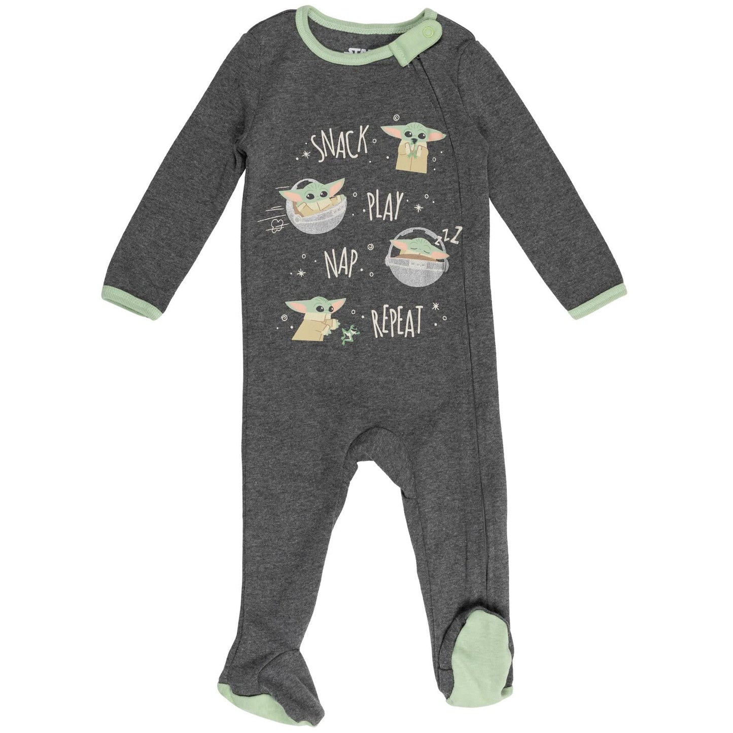 STAR WARS The Mandalorian The Child Newborn Baby Boys Bodysuits Sleep N' Play Pants Hat and Bibs 8 Piece Outfit Set 3-6 Months
