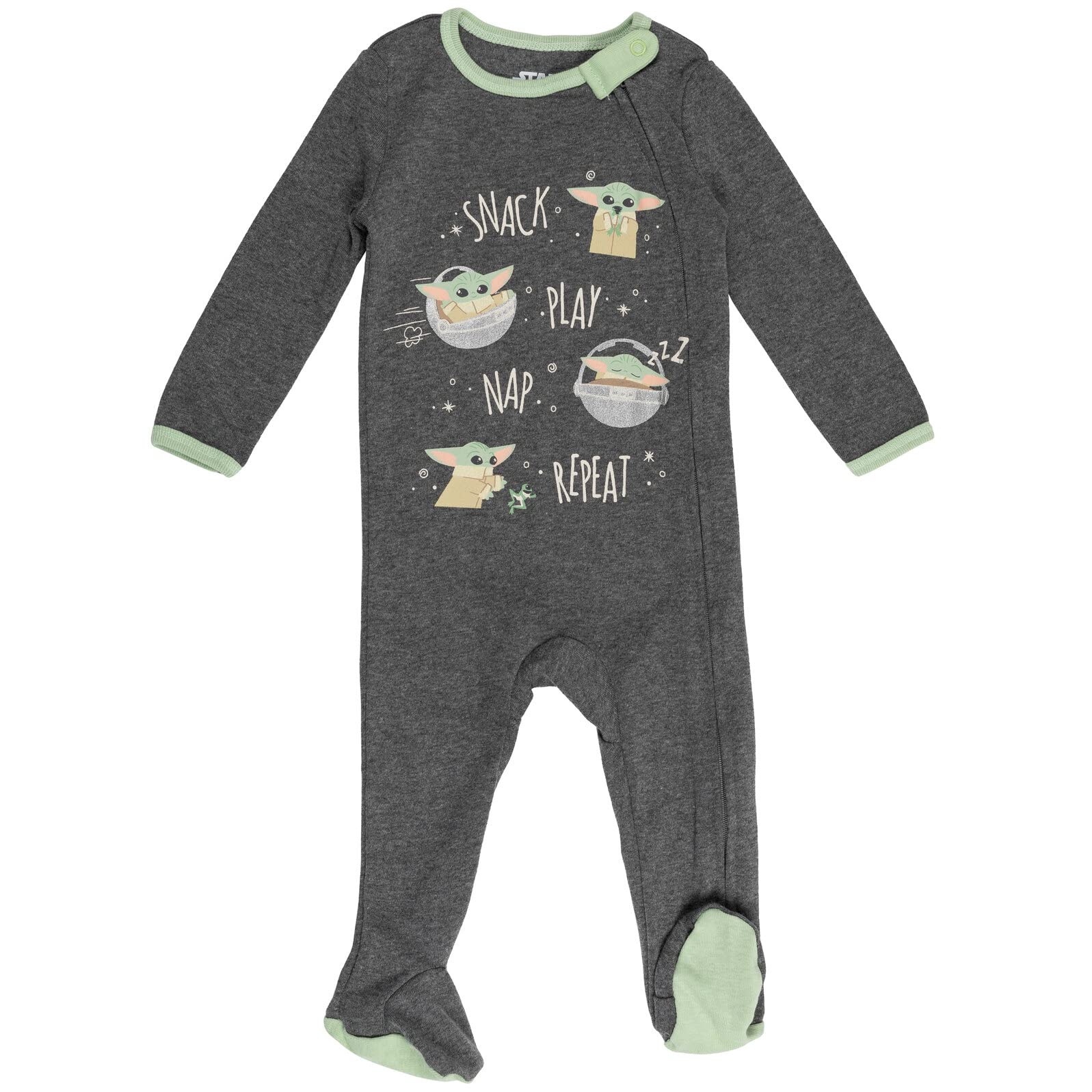 STAR WARS The Mandalorian The Child Newborn Baby Boys Bodysuits Sleep N' Play Pants Hat and Bibs 8 Piece Outfit Set 3-6 Months