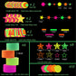 508ft UV Neon Paper Garland Crepe Streamers Glow in The Dark Party Supplies Garland Neon Party Decorations Streamers for Blacklight Reactive