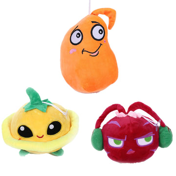 Suyudian 3 PCS PVZ Plant and Zombies Plush Plants Sets 1 2 Stuffed Soft Toys Orange Bean, Yellow Flying PVZ Figure Doll, Great Gifts for Boys