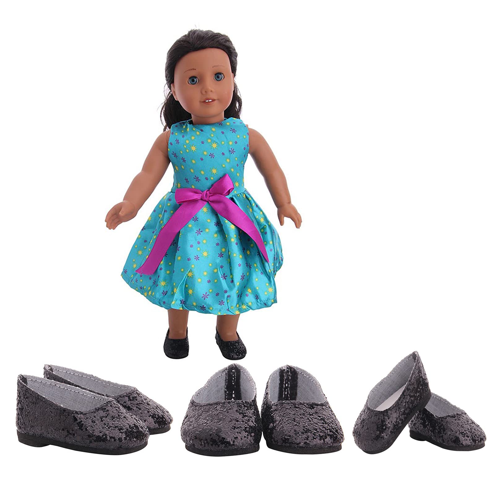 yijing Doll Accessories,Six Pair 18 Inch America Doll's Shoes,Suitable for 18 inch Doll?More Than 3 Months?