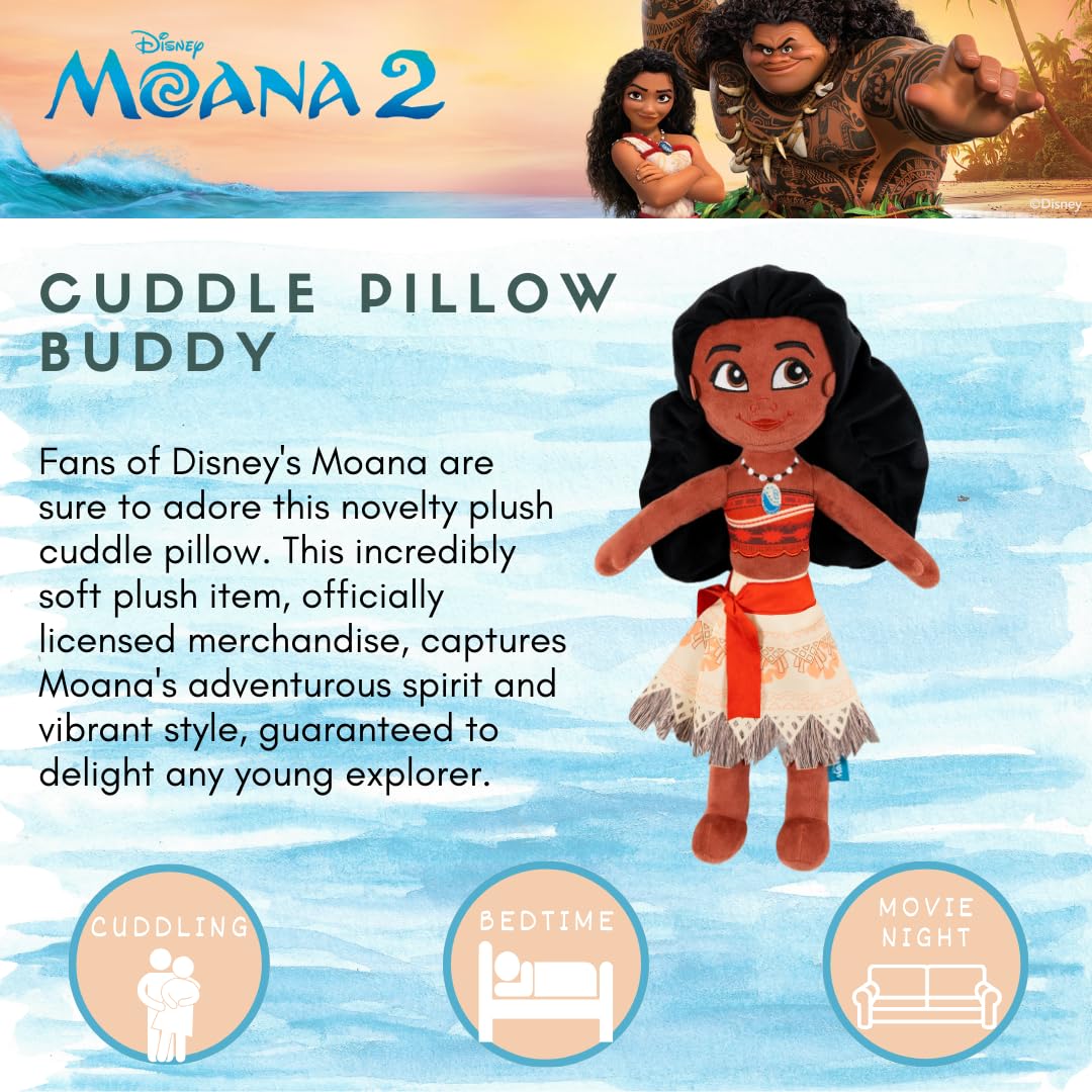 Disney Princess Moana Kids Bedding Super Soft Cozy Cuddle Pillow Buddy, (Officially Licensed Product) By Franco