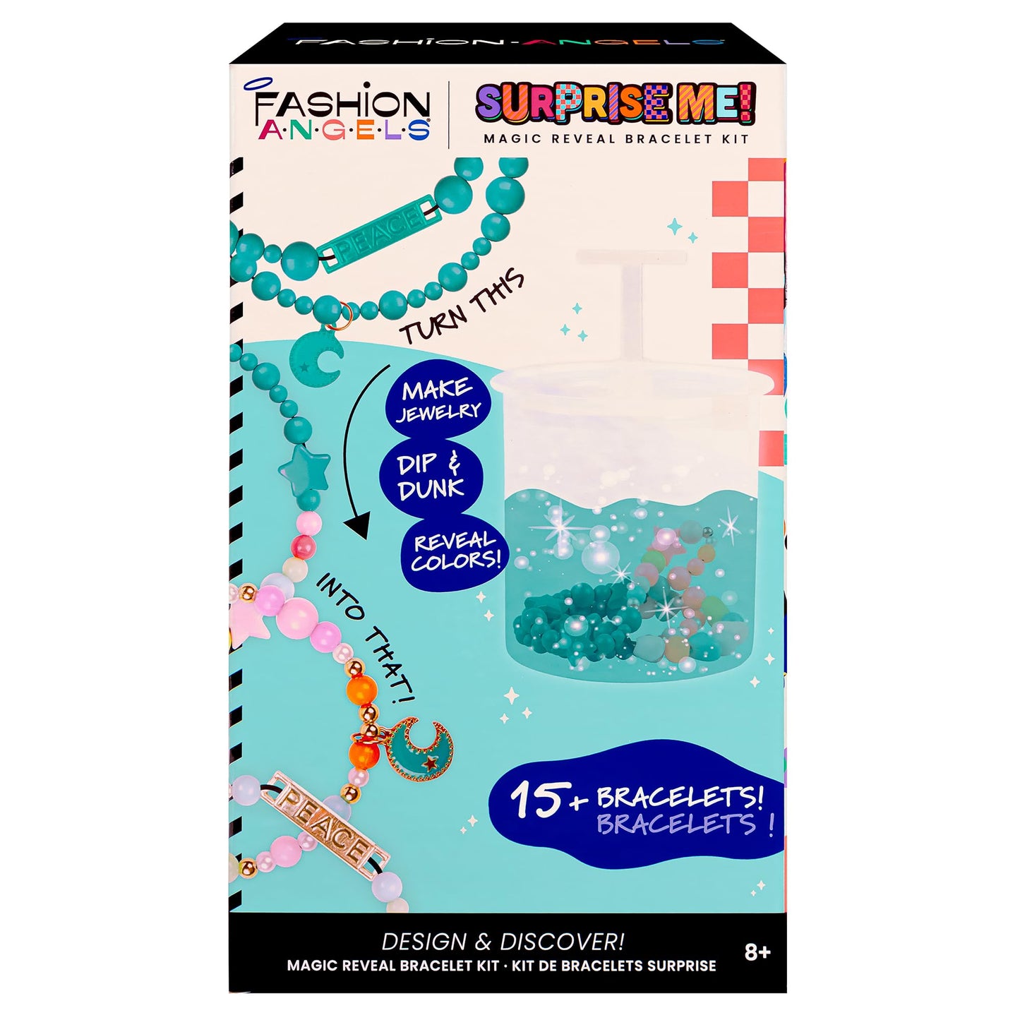 Fashion Angels Surprise Me! Magic Reveal Bracelet Set - Pony Beads, Metallic Beads, Charms, Magic Bead Washer & More - Surprise Color Changing
